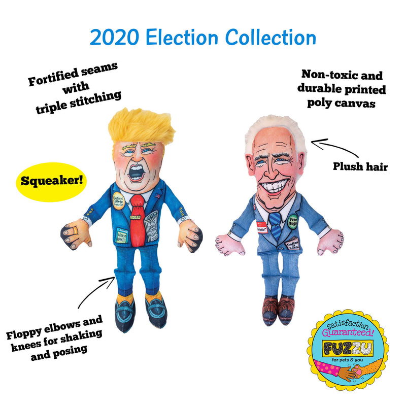 [Australia] - FUZZU 2020 Election Collection: Special Edition Donald & Joe Biden Political Parody Dog Toys – Medium 12” Size Toy 