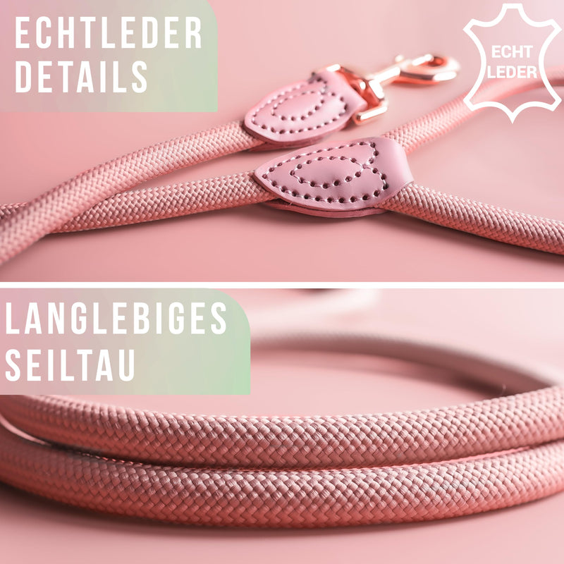 ne&no rope leash for dogs 1.7m I training leash I dog leash robust I round lead, braided I hand strap I rope leash dog I city leash I dog leash (mauve, 170 cm) MAUVE - PawsPlanet Australia
