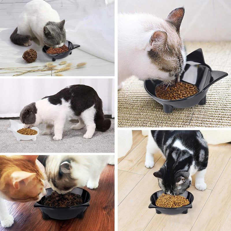 Legendog Cat Bowl,Anti-Slip Cat Feeding Bowl /Cat Bowl White/ Cat Water Bowl , Multi-purpose Double Pet Feeding Bowl Black/White/Gray - PawsPlanet Australia