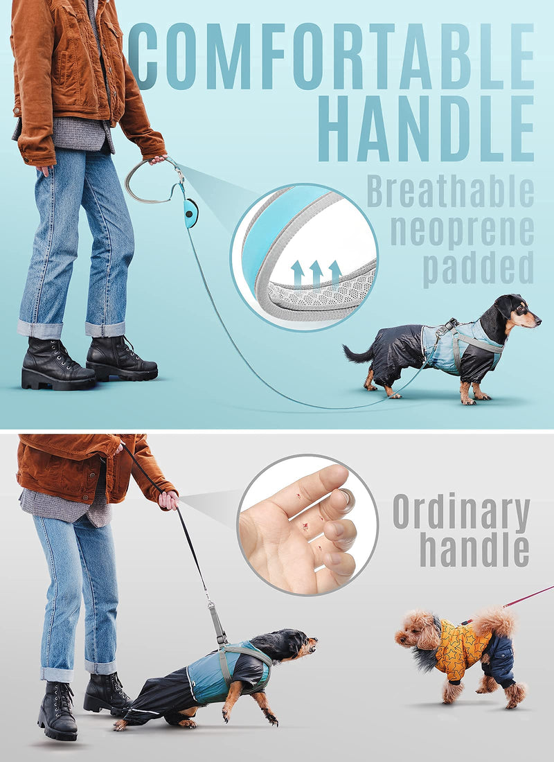 6FT Dog Leash for Small Puppy & Medium Dogs, Nylon Dog Leash, Reflective Dog Walking Leash with Soft Padded Handle & Poop Bag Holder - PawsPlanet Australia