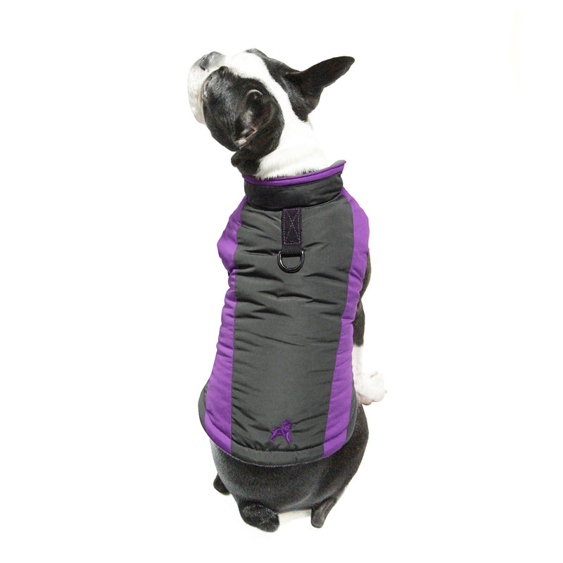Gooby - Trekking Jacket, Small Dog Fleece Lined Jacket with Water Resistant Shell and Leash Ring Large chest (~20.6") Lavender Purple - PawsPlanet Australia