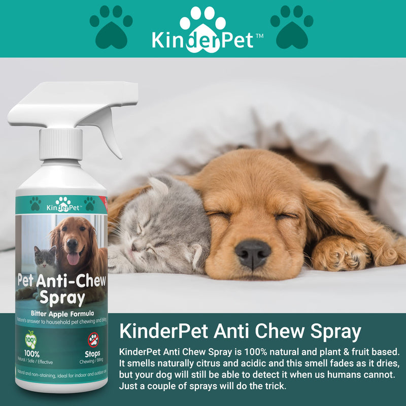 KinderPet Pet Anti Chew Spray Bitter Apple Spray 500ML Household Pet Chewing Deterrent Alcohol Free Anti Chew Repellent Formula for Pet Puppies Dogs Kittens Cats - PawsPlanet Australia