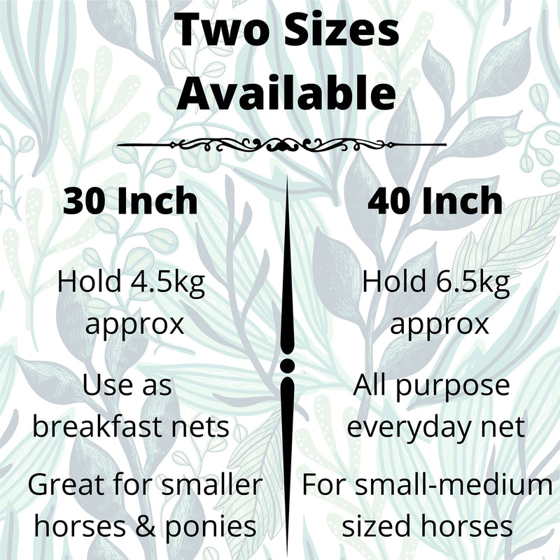 Double Hay Net For Horses - Net Bag With Extra Strong Mesh Holes For Greedy Horses. Horse Accessories Haynet For Haylage, Horse Treats & Soak Hay Bale Blue & Black 40 Inch - PawsPlanet Australia