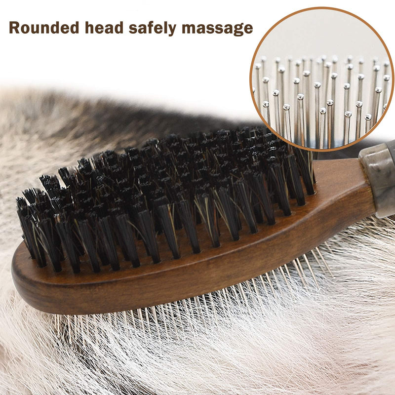 onebarleycorn - Double Side Dog Grooming Brush,Dog Cat Brushes for Grooming Pet Comb Brush Massage and Fur Shedding,Msuitable for Long and Short-haired Dogs or Cats - PawsPlanet Australia