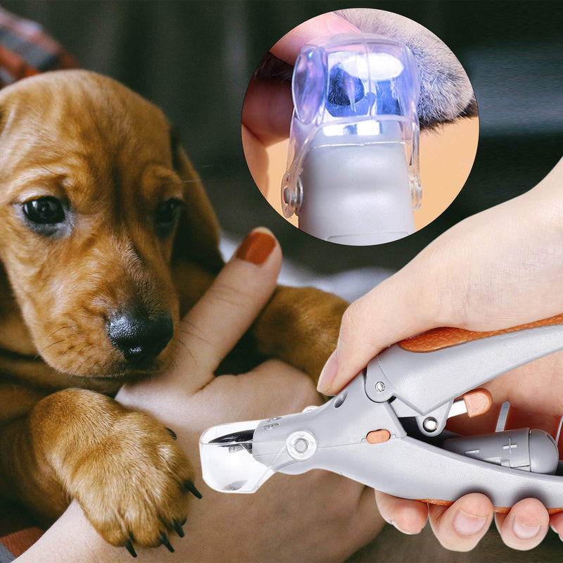 CAZMER Dog Nail Clippers with Trimmer, 5X Magnification Pet Nail Clipper Safe with LED Light, Professional Nail Clippers Great for Puppies, Medium Dogs and Cat - PawsPlanet Australia