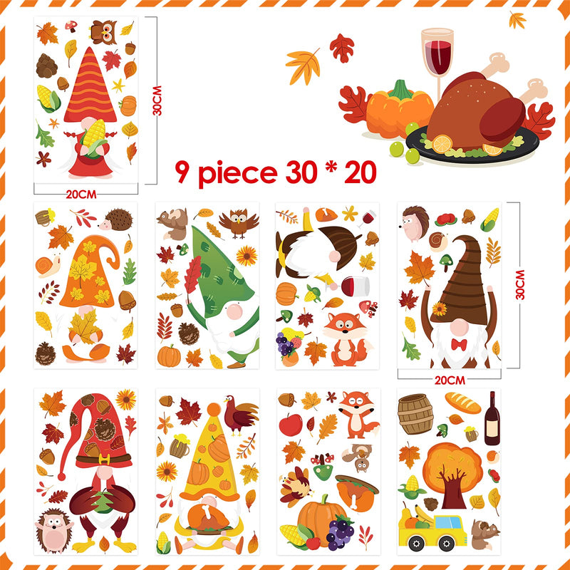 WD&CD Fall Window Clings, Autumn Window Clings for Glass 9 Pcs Thanksgiving Window Clings Decorations - PawsPlanet Australia