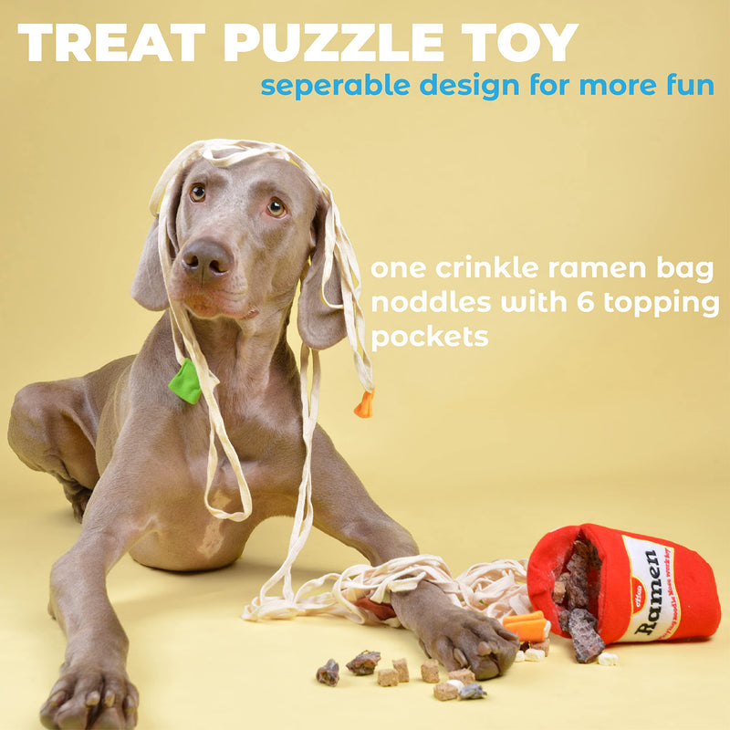 CHEWFFON Dog Toys, Dog Puzzle Toy, Treat Dispensing Toys, Dog Chew Toys, Interactive Dog Toys, Durable Hide and Seek Nose Work Toy for Small, Medium and Large Dogs (Ramen) Ramen - PawsPlanet Australia