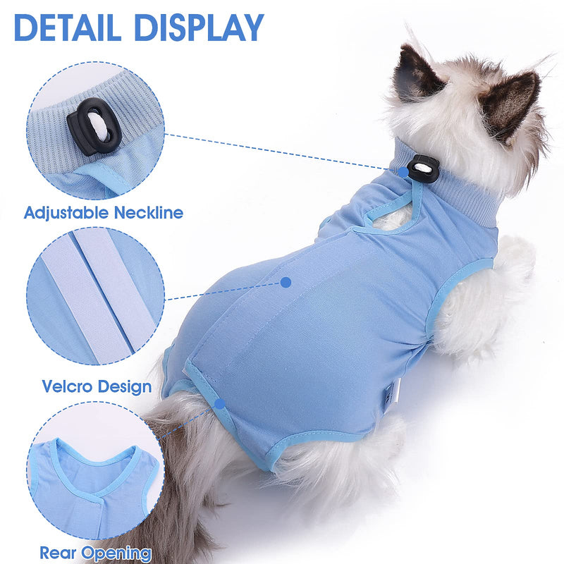 cobee Professional Cat Recovery Suit for Abdominal Wounds or Skin Diseases Kitten Surgery Recovery Suit E-Collar Alternative for Cats and Dogs Post Surgery (S, Blue) Size S, Blue - PawsPlanet Australia