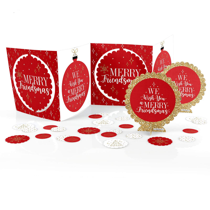 Big Dot of Happiness Red and Gold Friendsmas - Friends Christmas Party Centerpiece and Table Decoration Kit - PawsPlanet Australia