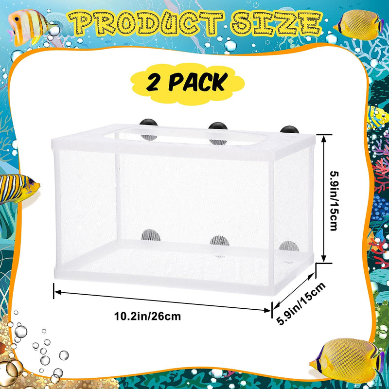 2 Pieces Fish Tank Breeder Net Big Breeding Fish Netting Fish Hatchery Breeder Box Separation Net Plastic Frame Breeder Box Fry Hatchery Incubator Mesh Fish Breeding Box with Suction Cup for Aquarium - PawsPlanet Australia