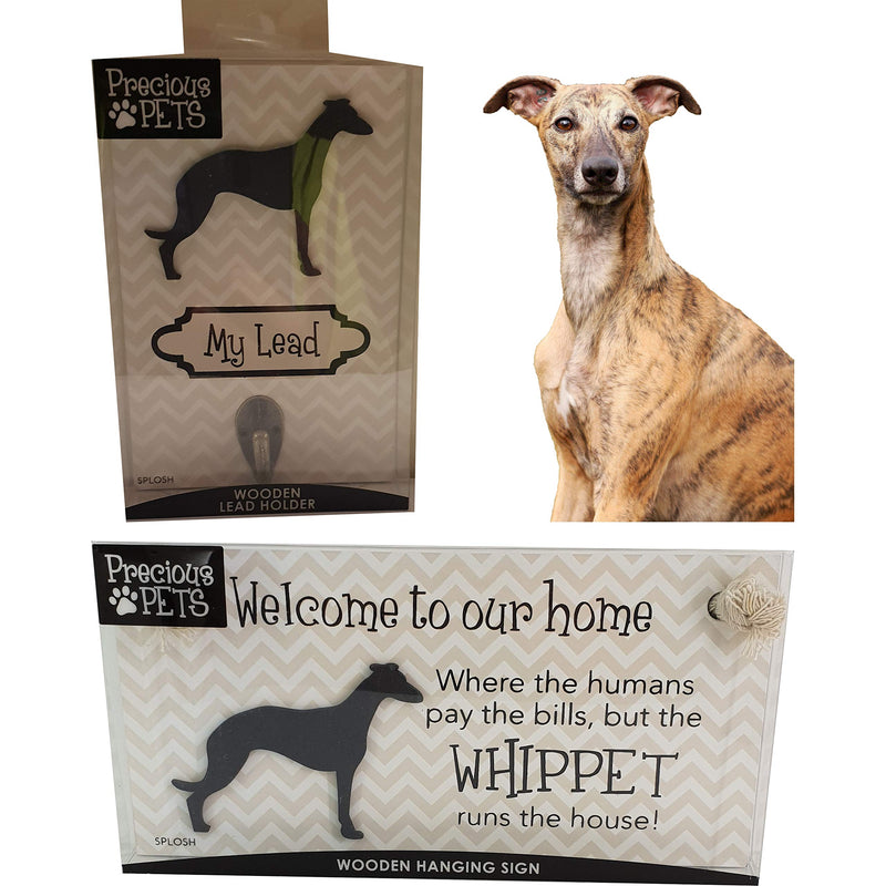 Splosh Precious Pet Dog Plaque and Dog Lead Hook Pack, Whippet. The funny signs are a personalised mini addition to any dog lovers home, and a welcomed accessory for all dogs. - PawsPlanet Australia