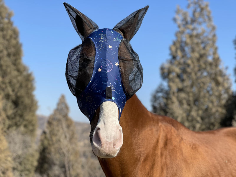 Horse Fly Mask Super Comfort Horse Fly Mask Elasticity Fly Mask with Ears We Only Make Products That Horses Like S Blue Moon - PawsPlanet Australia