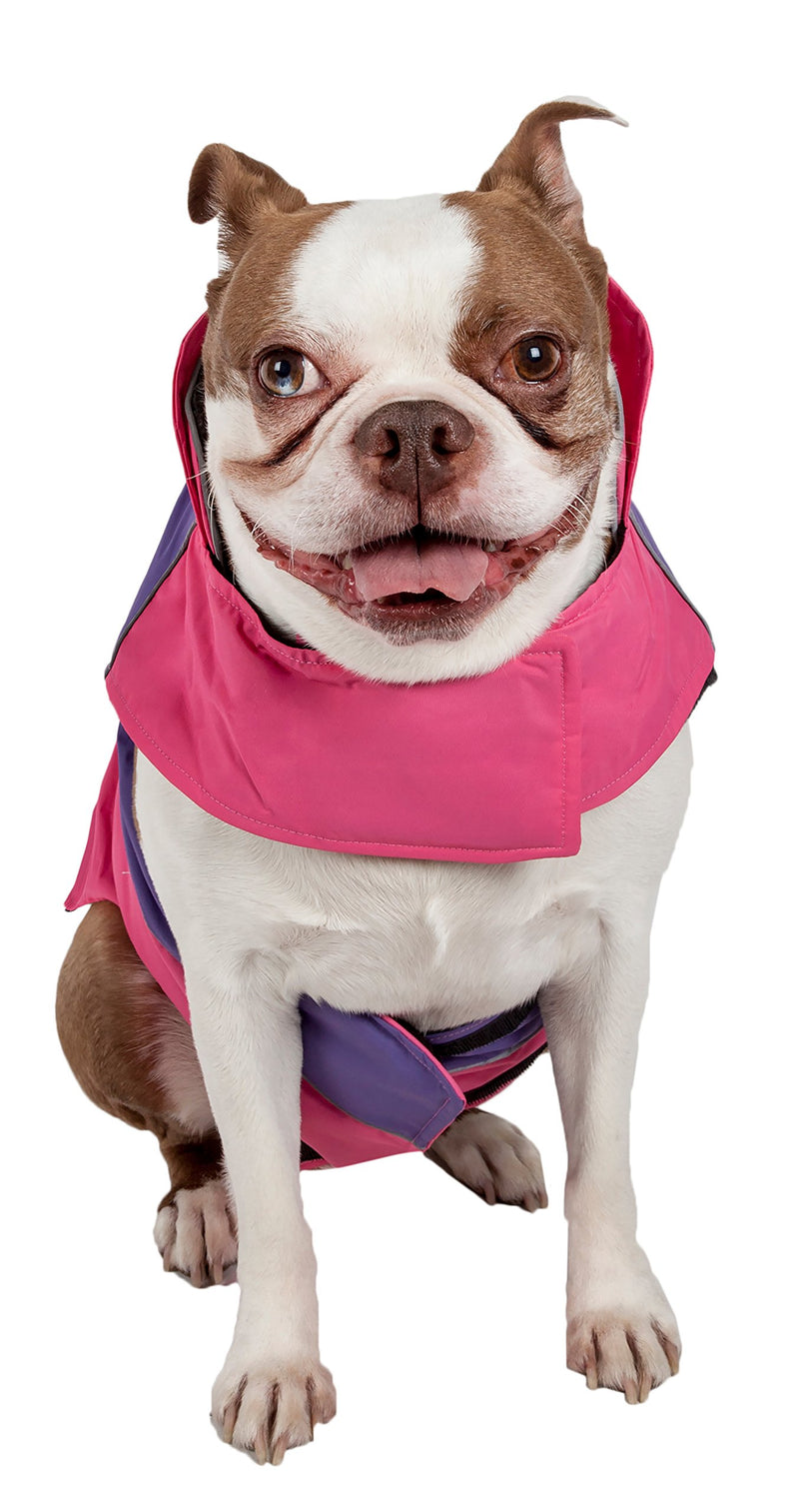 [Australia] - touchdog Lightening-Shield Waterproof 2-in-1 Convertible Dog Jacket w/Blackshark Technology Pink, Purple X-Large 