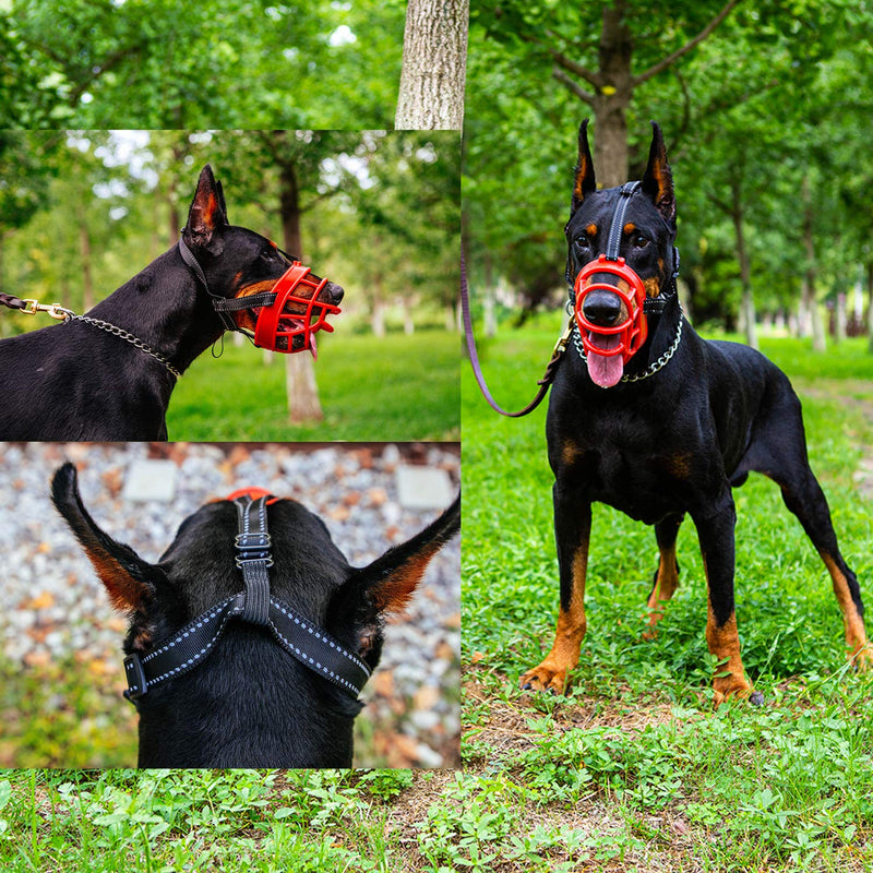 [Australia] - Dog Muzzle, Soft Rubber Basket Muzzle Cage Muzzle for Small Medium Large Dogs,Adjustable, Anti-Barking and Anti-Chewing,Allows Drinking and Panting, Used with Collar 1(Snout 8.6 in) Black 