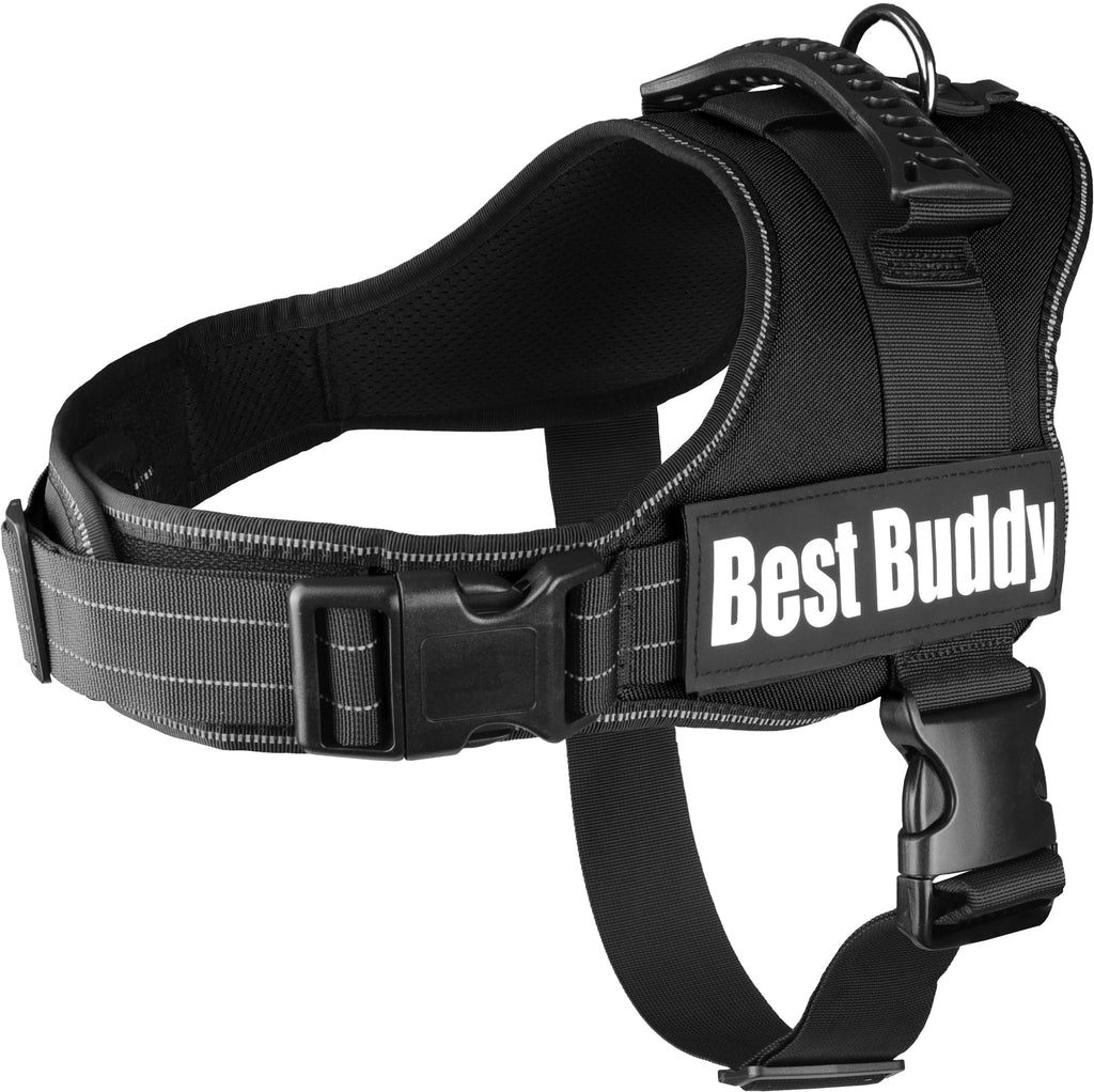 F Harness Best Buddy Pluto Black L 70-90 cm x 50 mm - PawsPlanet Australia
