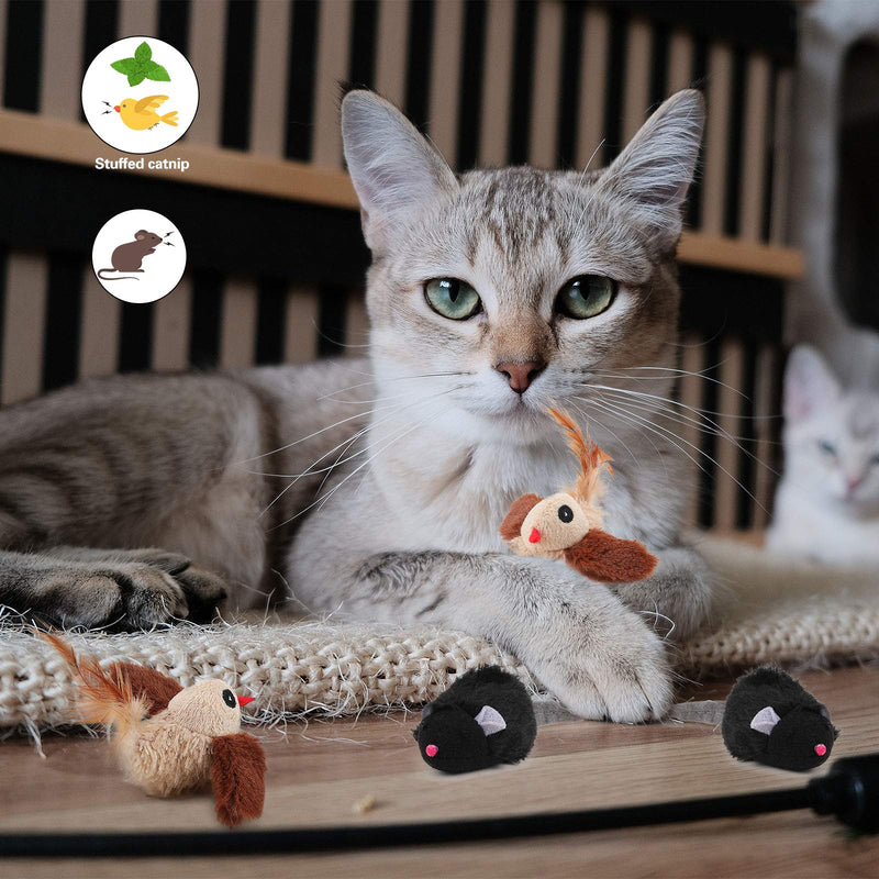 PAKESI Cat Toy, Interactive Cat Toys for Indoor Cats, Simulated Animal Sounds, Plush Cat Toys Birds-2Pack - PawsPlanet Australia