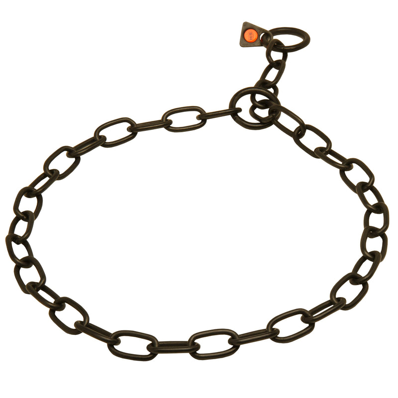 [Australia] - Herm Sprenger Black Stainless Steel Medium Sized Link Chain Collar - 3.0 mm x 24 inches 