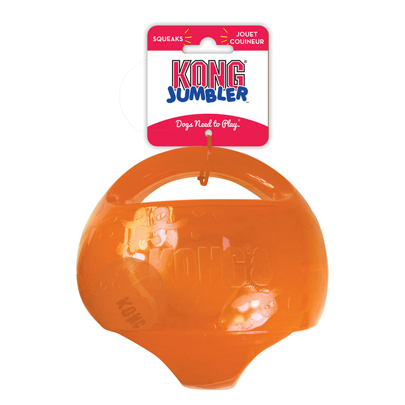 [Australia] - KONG - Jumbler Ball - Interactive Fetch Dog Toy with Tennis Ball - For Medium/Large Dogs (Assorted Colors) 