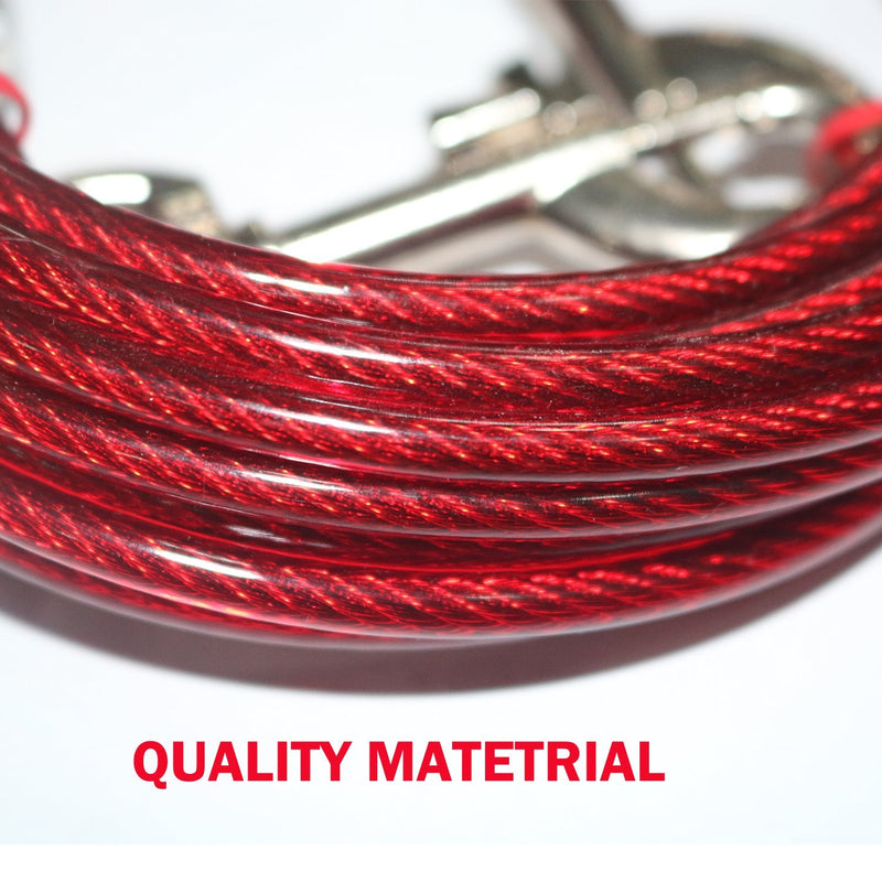 [Australia] - NEODIKO 10ft Dog Tie Out Cable, Tie-Out Cable for Pet Dogs Up to 60 Pounds Red 