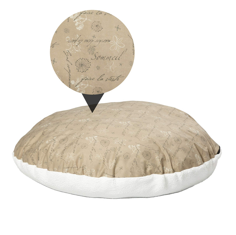 [Australia] - MidWest Homes for Pets Round Polyfill Pillow Script 34" Tan 