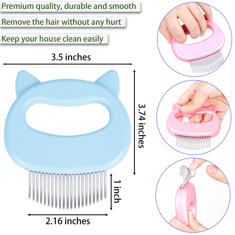 4 Cat Massaging Shell Combs and 2 Pet Grooming Brush Bath Gloves, Cat ＆Dog Massage Hair Removal Soft Deshedding Grooming and Shedding Matted Fur Remover Comb, Silicone Gloves Used for Pets - PawsPlanet Australia