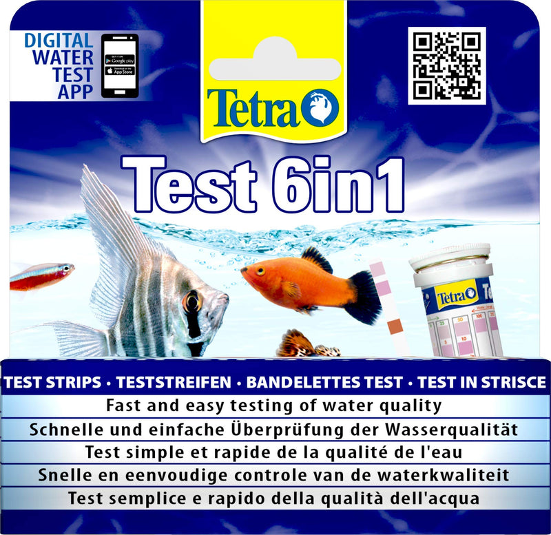 Tetra Test 6-in-1 Strips Aquarium to Test 6 Essential Water Quality Parameters in Less Than 60 Seconds, Pack of 25 - PawsPlanet Australia