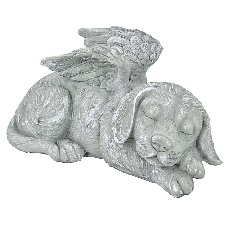 Design Toscano QL6079 Dog Angel Pet Memorial Grave Marker Tribute Statue, 25.5 cm, Polyresin, Stone Finish - PawsPlanet Australia