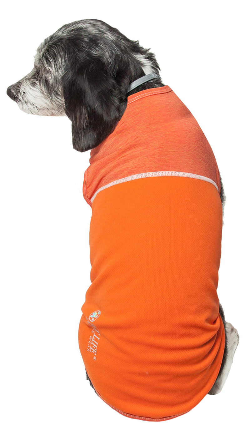 [Australia] - Pet Life Active 'Aero-Pawlse' Heathered Quick-Dry And 4-Way Stretch-Performance Dog Tank Top T-Shirt Small Orange 