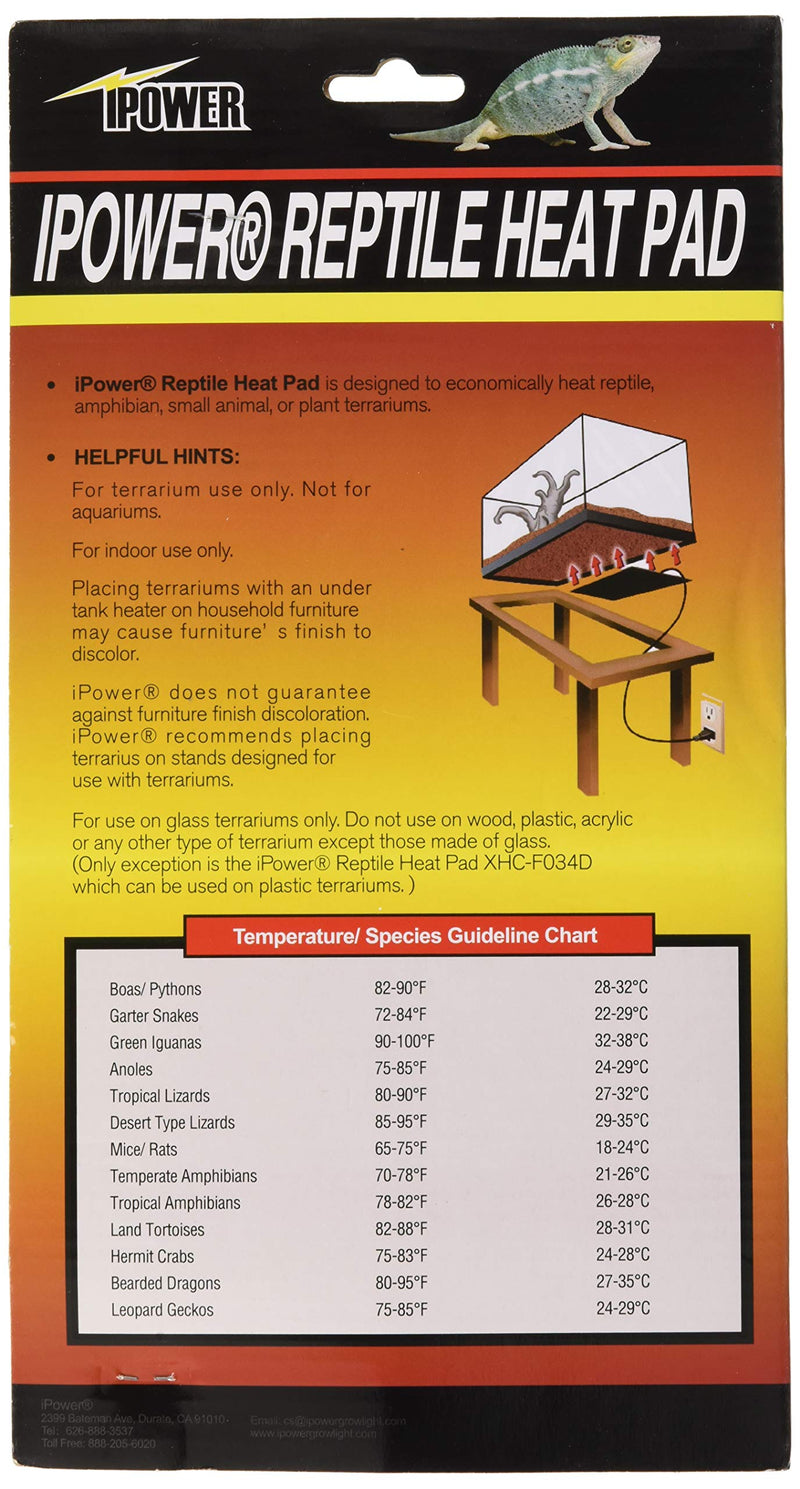 iPower Reptile Heat Pad 6X8 Inch 8W Under Tank Terrarium Warmer Heating Mat for for Turtle, Lizard, Frog, Snake, Reptile, and Other Small Animals - PawsPlanet Australia