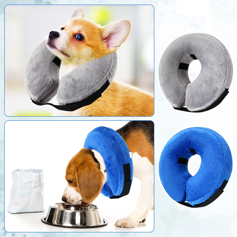 2 Pieces Protective Inflatable Collar for Dogs and Cats Adjustable Pet Recovery Cone Does Not Block Vision Elizabethan Collar Dog Cone for Pet Wound Recovery - PawsPlanet Australia