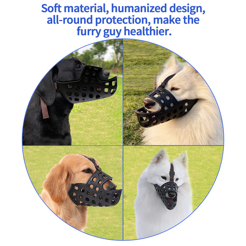 TANDD Dog Muzzle, Soft Basket Muzzle for Dogs, Prevents Biting, Chewing and Licking, Allows Panting and Drinking - Black, Size XS (15-18cm) Size XS (15-18cm) - PawsPlanet Australia
