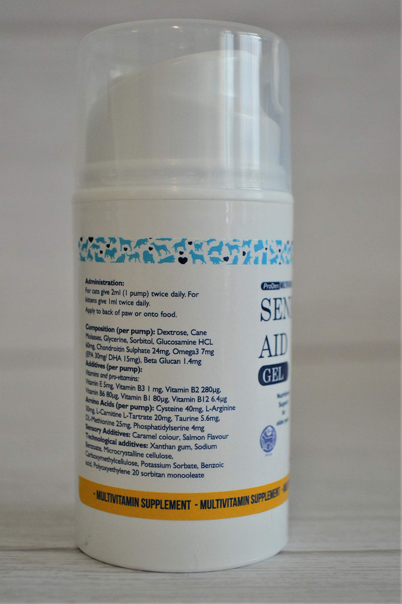 SeniorAid Cat Gel 50 ml for Elderly Cats Multivitamin Supplement - PawsPlanet Australia