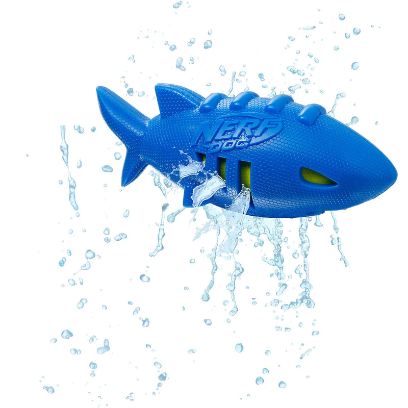 Nerf Dog VP6887E Super Soaker Shark Football, Blue, 17.8 cm - PawsPlanet Australia