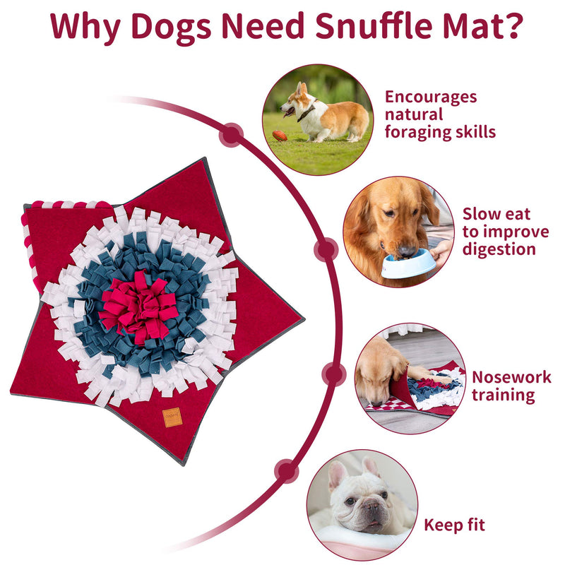 PETTOM Dog Snuffle Mat Interactive Pet Rabbit Dog Puzzle Mat Large, Brain Training Snuffle Mat for Puppies Dog Boredom Breaker and Birthday Present Red - PawsPlanet Australia