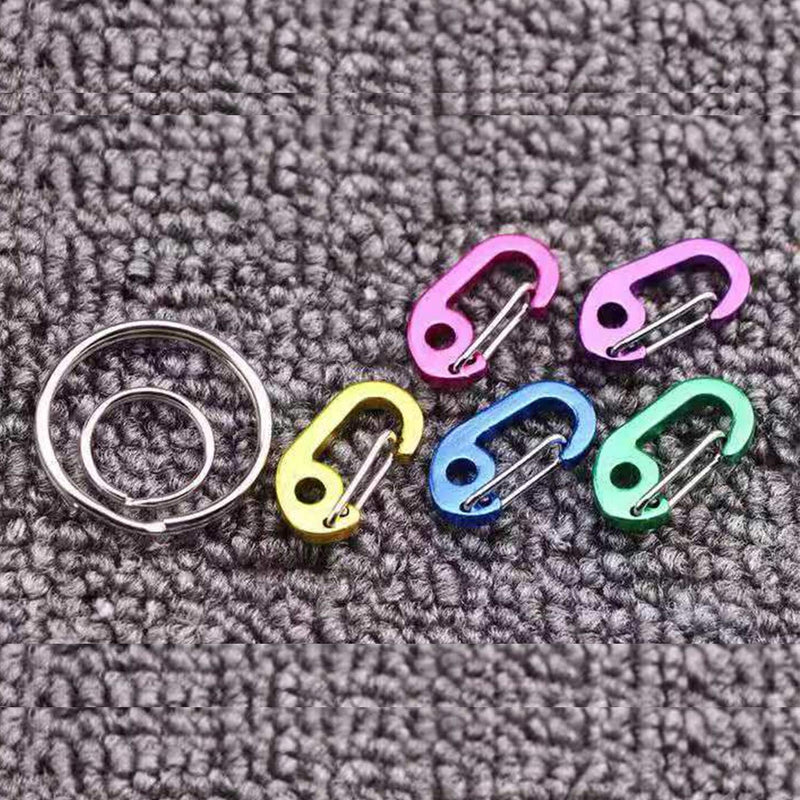 ABCOOL 5pcs Micro Keychain Clips, Mini Aluminum Durable Quick Release Automatic Locking D Shape Spring Loaded Wire Clip - PawsPlanet Australia