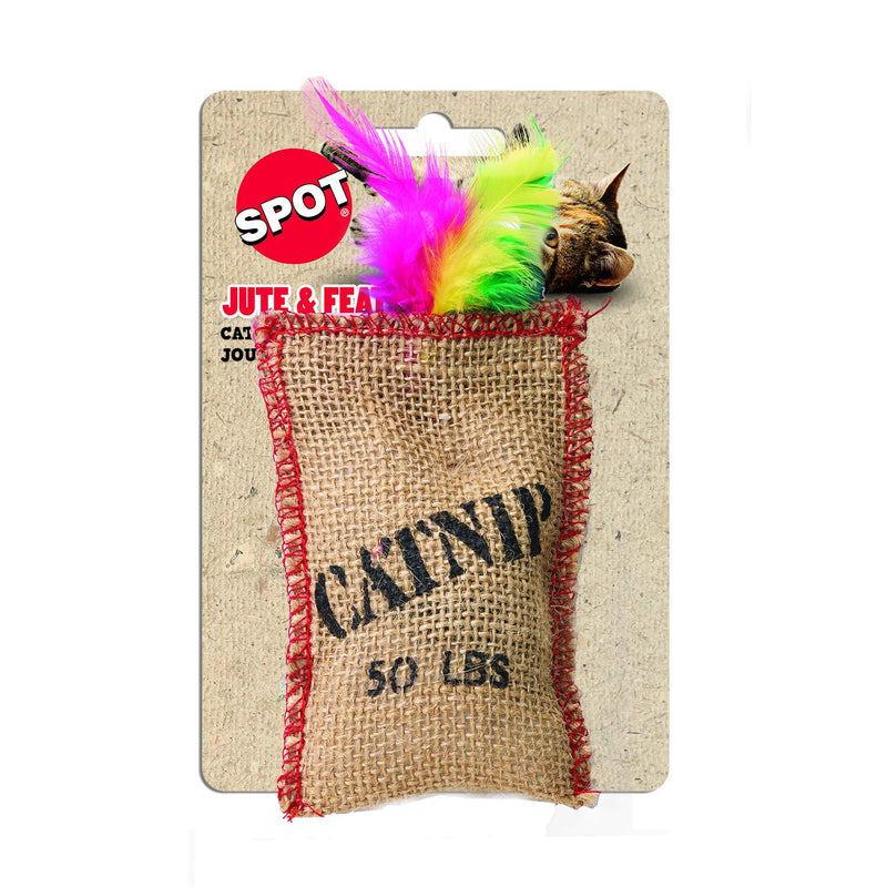 [Australia] - Ethical Jute and Feather Sack with Catnip Cat Toy 