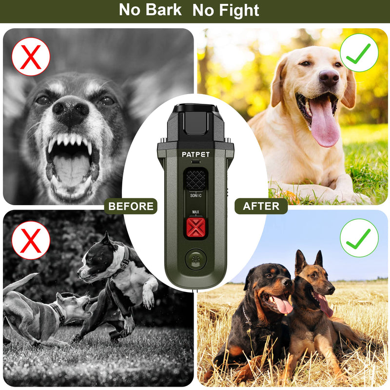 PATPET Dog Barking Control Devices ‚Äì Enhanced Ultrasonic Anti Barking Device Rechargeable Dog Deterrent Device LED Strobe Light, Handheld Dog Bark Deterrent Devices Up to 16Ft Effective Control - PawsPlanet Australia