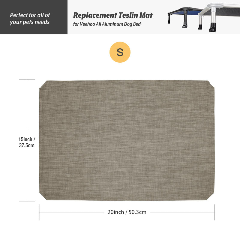 Veehoo Pet Bed Replacement Cover for Aluminum Chew Proof Dog Bed, Durable & Washable Textilene Mesh Fabric, Comfortable and Breathable Sleeping Mesh Replacement for All Dogs Cats, Dog Bed Not Included Small Beige Coffee - PawsPlanet Australia
