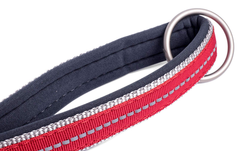 Petface Signature Padded Dog Lead, Medium, Red with grey stitch - PawsPlanet Australia