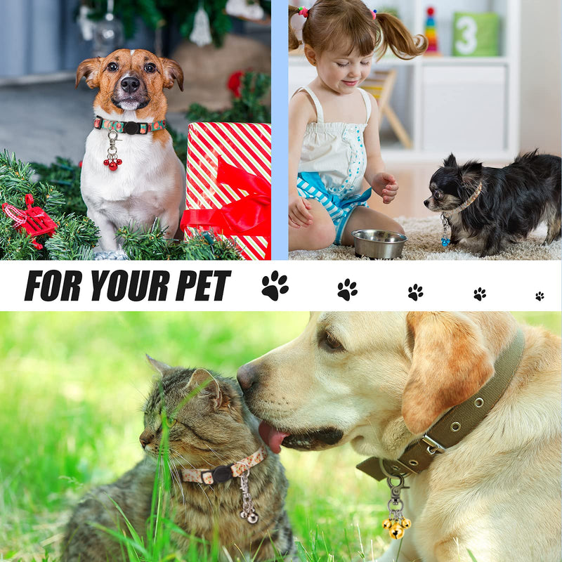 Pack of 6 Pet Bells for Collars Loud Dog Bells Key Rings Dog Bells Collar Charm Dog Triple Bell Pendant for Dogs (Green, Red, Blue, Purple, Silver, Gold) - PawsPlanet Australia