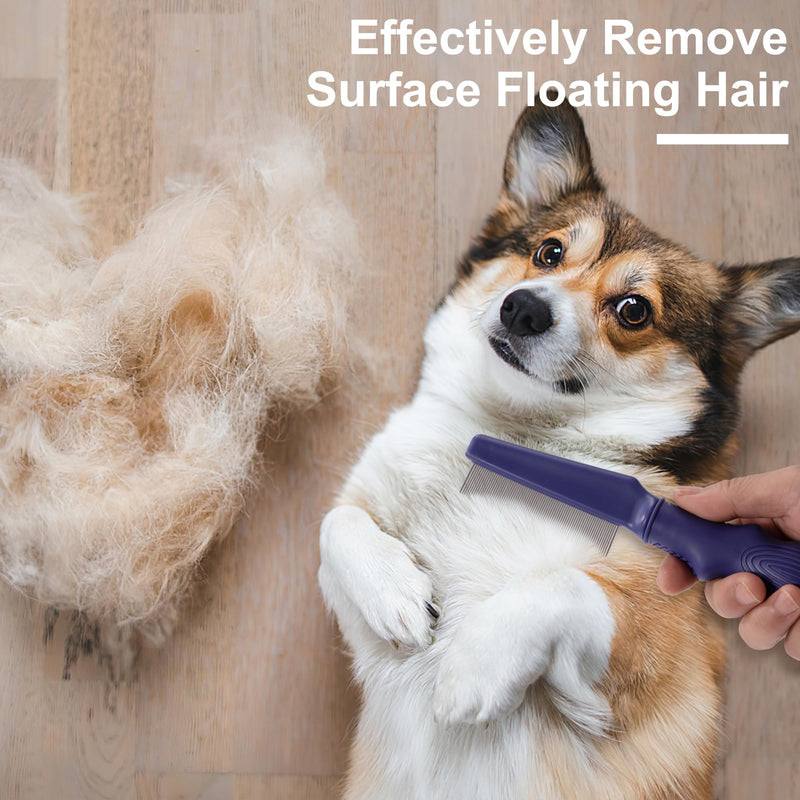 Flea comb for dogs and cats, professional lice comb with rounded metal teeth. Dog combs for effective protection against fleas, lice, ticks and other parasites - PawsPlanet Australia