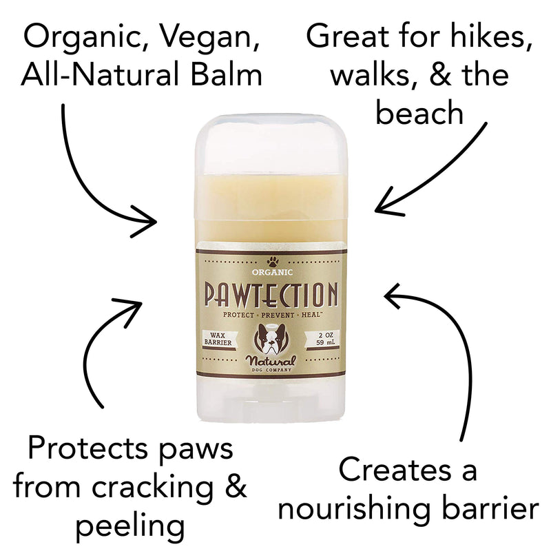 [Australia] - Natural Dog Company PawTection Dog Paw Balm Stick, Protects Dog Paws from Heat, Salt, Snow, Prevents Paw Damage, Organic, All Natural Ingredients 2 OZ 