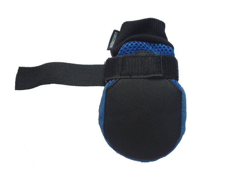 LONSUNEER Paw Protector Dog Boots Set of 4 Breathable Soft Sole Nonslip in 5 Sizes Medium - Inner Sole Width 2.56 Inch Blue - PawsPlanet Australia