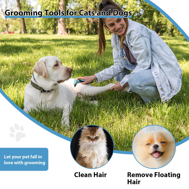 MAIKEHIGH grooming tool for small, medium and large dogs and cats with short or long fur. Drastically reduces hair loss in just a few minutes M Blue - PawsPlanet Australia