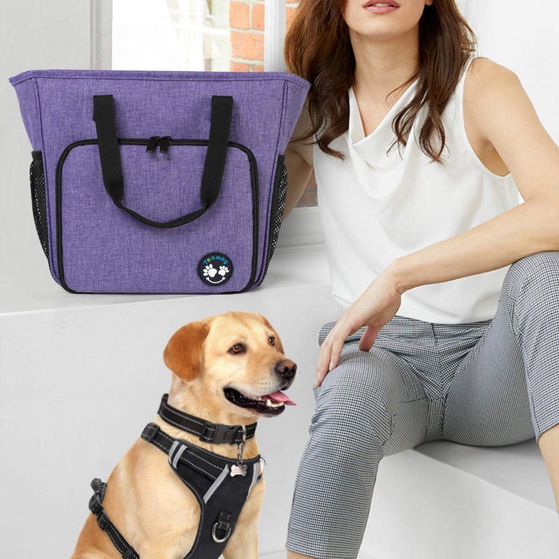 [Australia] - Teamoy Pet Grooming Tote, Dog Grooming Supplies Organizer Bag for Grooming Tool Kit and Dog Wash Shampoo Accessories(Bag ONLY) Purple 