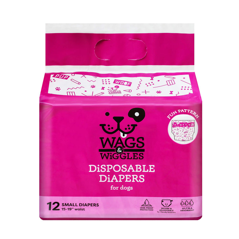 [Australia] - Wags & Wiggles Female Dog Diapers and Male Dog Wraps | Disposable Female Dog Diapers and Disposable Male Dog Wraps | Super Absorbent Dog Diapers Available in a Variety of Sizes Small 