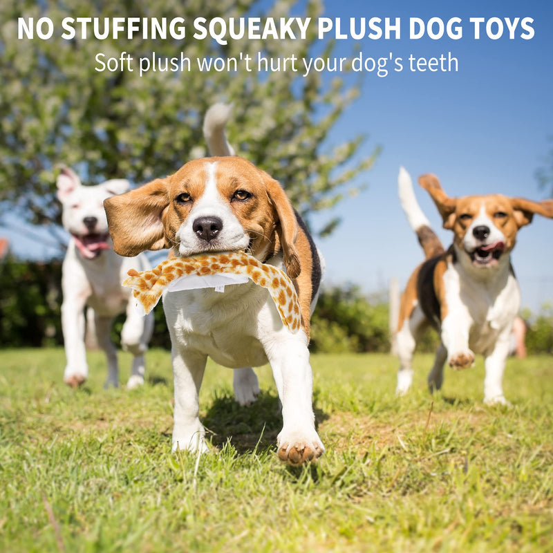 IOKHEIRA Squeaky Dog Toys,No Stuffing Plush Chew Dog Toys with Squeakers,Durable Stuffingless Soft Plush Dog Toys Interactive Crinkle Dog Toys Set Gifts for Small Medium Large Dogs Fun Skin,5-Packs 5 Packs - PawsPlanet Australia