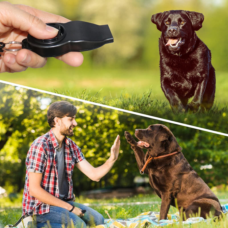 Barley Ears 2pcs Dog Whistle Dog Training Clicker with Whistle, Clicker Training for Dogs and Small Animals with Wrist Strap, Use to Reward and Training Dog Tools (Red+Black) - PawsPlanet Australia