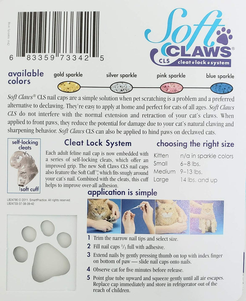 [Australia] - Soft Claws Feline Cat Nail Caps Take Home Kit, Small, Pastel Blue 