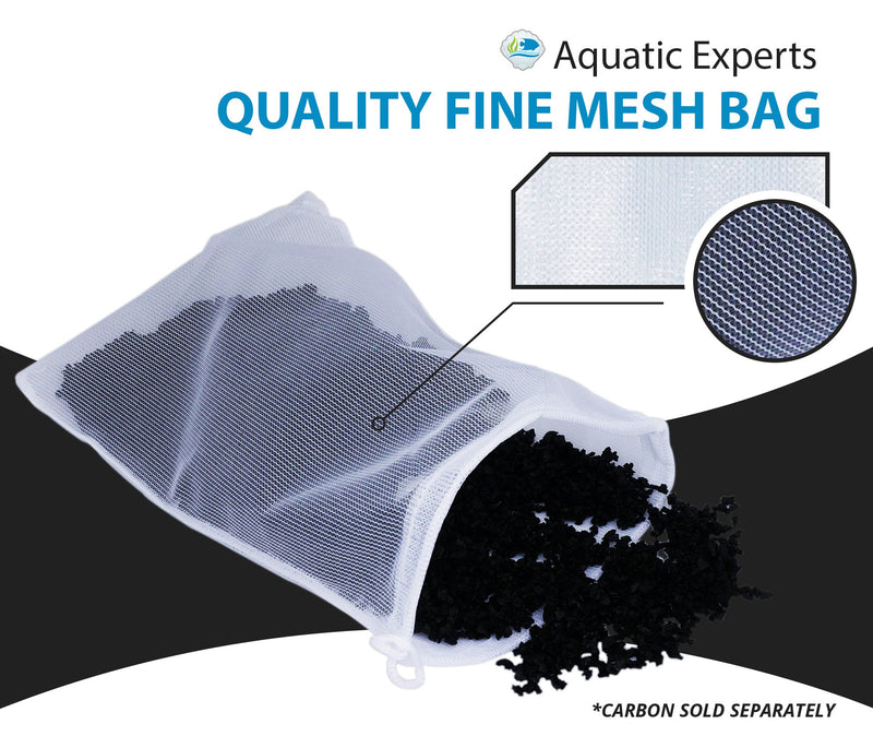 [Australia] - Aquatic Experts Fine Mesh Filter Media Drawstring Bags - 100% Nylon Pouches are Ideal Bulk Aquarium Filtration - Custom Chemical Media Filter Bag Designed Fine 3" x 8" (4 pack) 